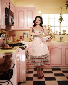 pin-up-dita-von-teese-kitchen-black-and-white-tiles-pink-cabinets-decor-interior-design-home-inside-better-decorating-bible-blog